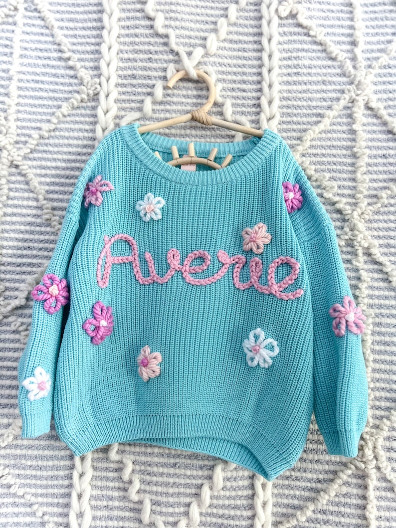 Personalized sweater for Babies and Toddlers-Hand-Embroidered image 2