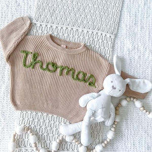 Personalized sweater for Babies and Toddlers-Hand-Embroidered image 1