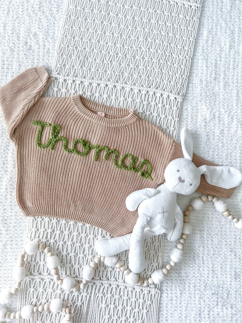Personalized sweater for Babies and Toddlers-Hand-Embroidered image 1