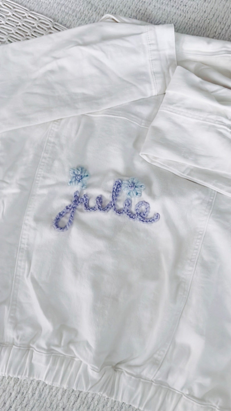 Custom: Womens White Jean Jacket image 3