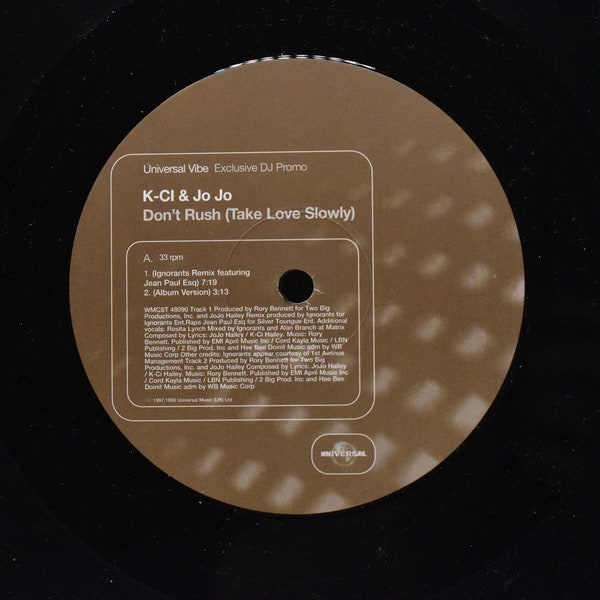 K-ci JoJo Don’t Rush Take Love Slowly Vinyl Record 12 »