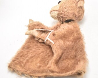 Vintage 1930er Jahre Monkey Glove Handpuppe mit Glasaugen Deutsch