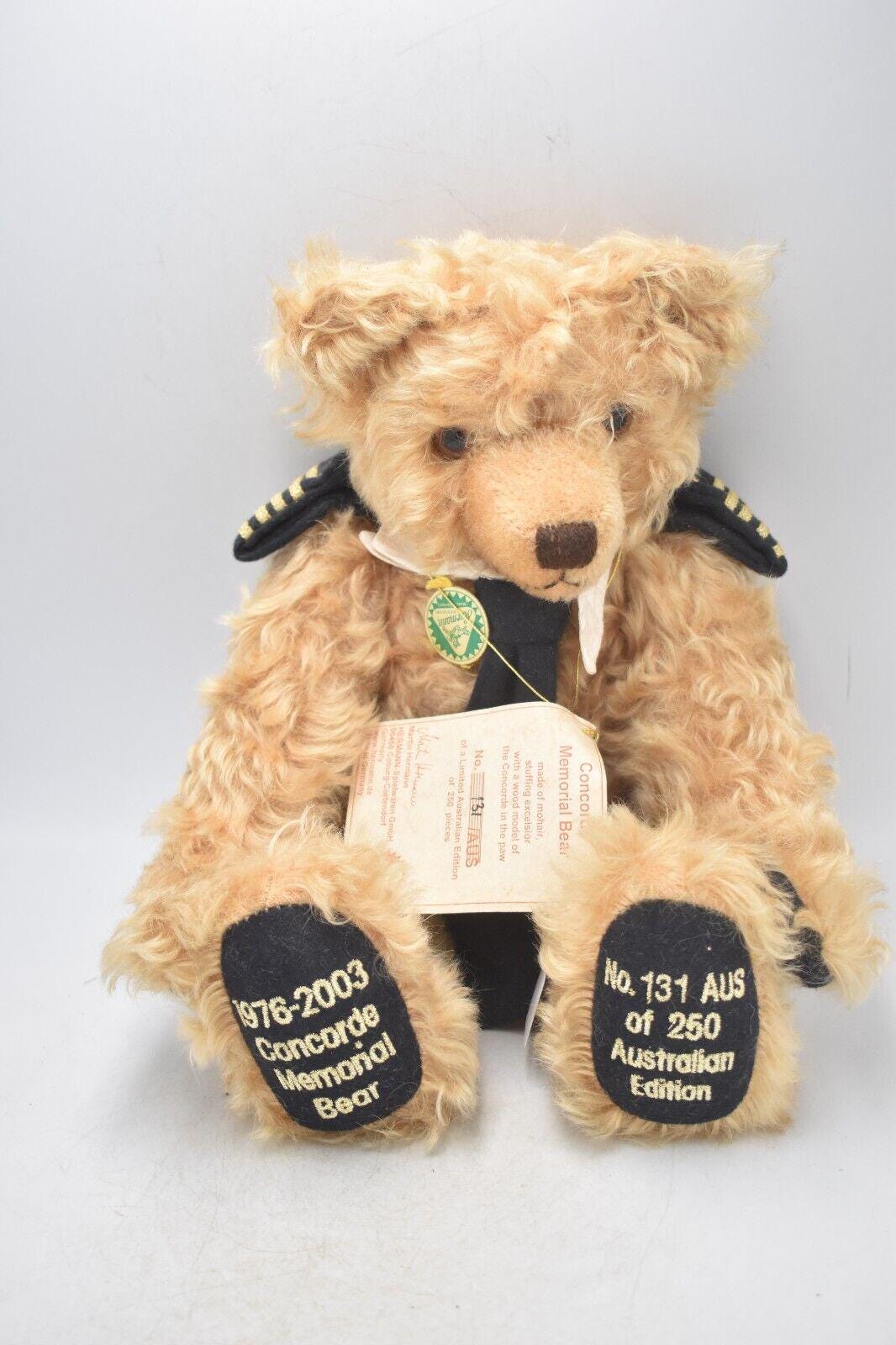 珍しい Hermann Concorde Memorial Bear Australian Edition Limited ぬいぐるみ