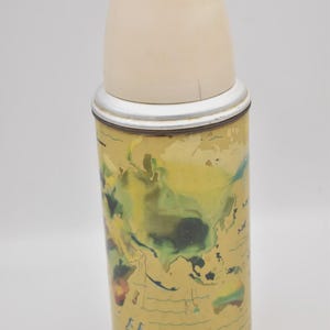 Vintage Thermoskanne Modell 15 1/2 Flasche Weltkarte Design Sammler Retro Thermoskanne