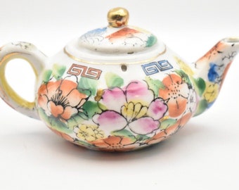 Vintage Handpainted Floral Novelty Teapot Collectible