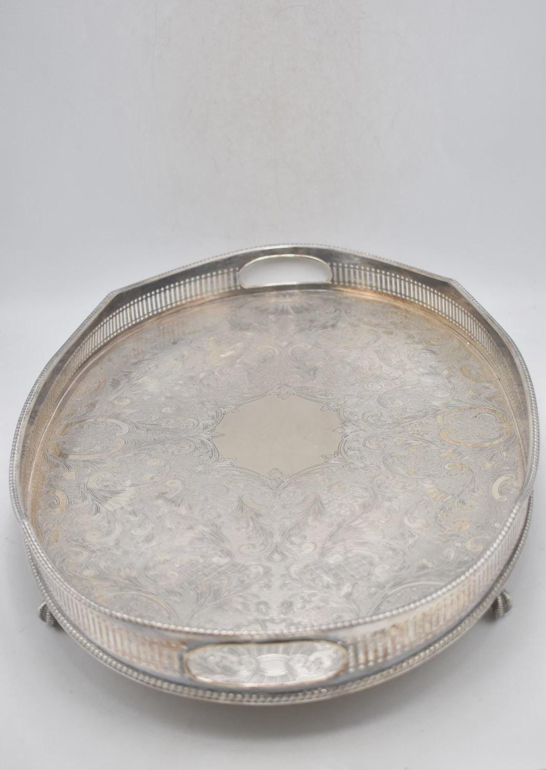 イギリス SILVER PLATED On Copper 21cm トレイ 【公式通販】