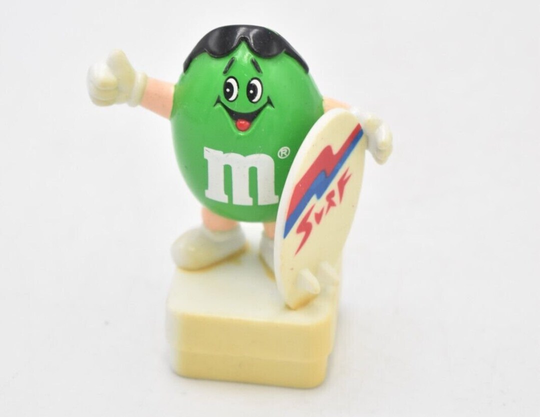 M&m's Green Peanut Character Surfer Cake Topper 1993 Etsy