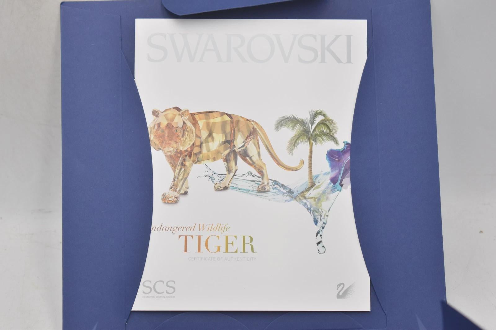 Swarovski Endangered Wildlife Crystal Tiger 2010 1003148 Figurine