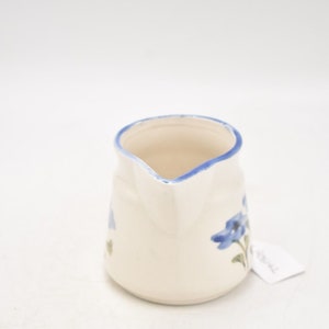 Vintage Studio Pottery Blue and White Floral Jug Decorative Milk Jug, Milk Cream image 2