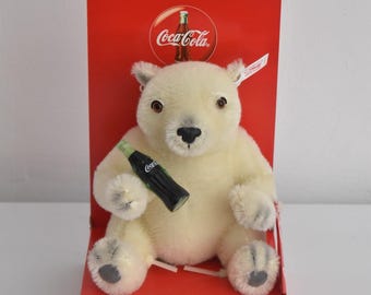 Coca-Cola Steiff ぬいぐるみ STEIFF德國金耳釦泰迪熊Coca-Cola Polar Bear 可口可樂北極熊
