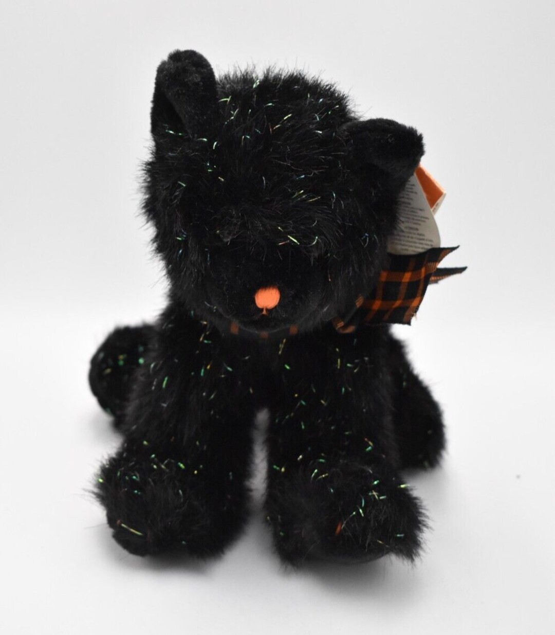 russ-berrie-burnside-black-cat-teddy-bear-retired-tagged-soft-plush