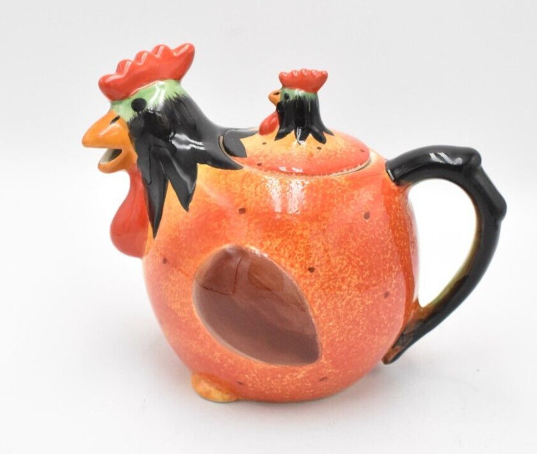 Vintage Rooster Teapot Novelty Decorative Collectible Etsy
