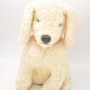 Vintage 1960&#39;s Sheep&#39;s Wool Poodle Dog Soft Plush Toy