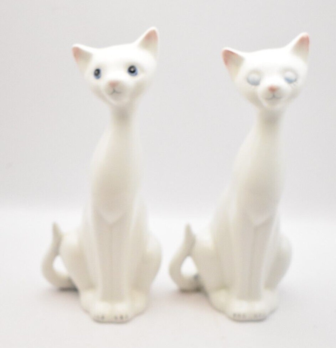 Southfields Fine Bone China White Cat Pair Figurines/ Statue/ Etsy