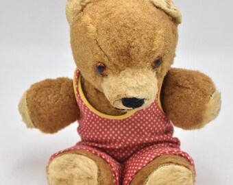 OURS ANCIEN CYRIL 60 CM COULEUR FAUVE YEUX VERRE FARFAIT ETAT