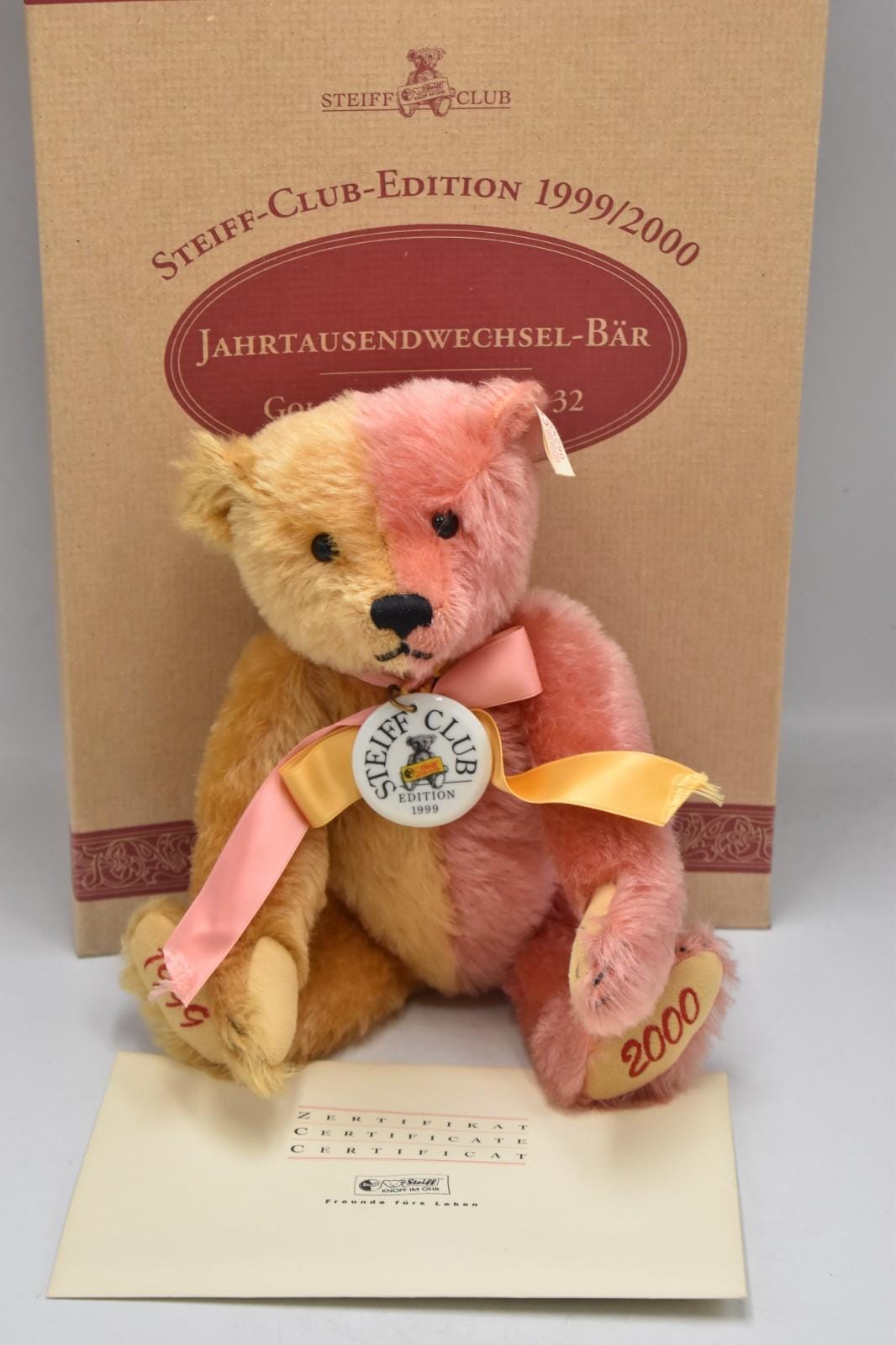 シュタイフ ミレニアム 2000 テディベア 420184 限定版 – 32 cm
