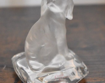 Vintage Nachtmann Germany Glass Crystal Creatures Dog Paperweight Decorative