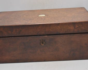 Antique Victorian Burr Walnut Large Writing Slope – 40x24x14cm