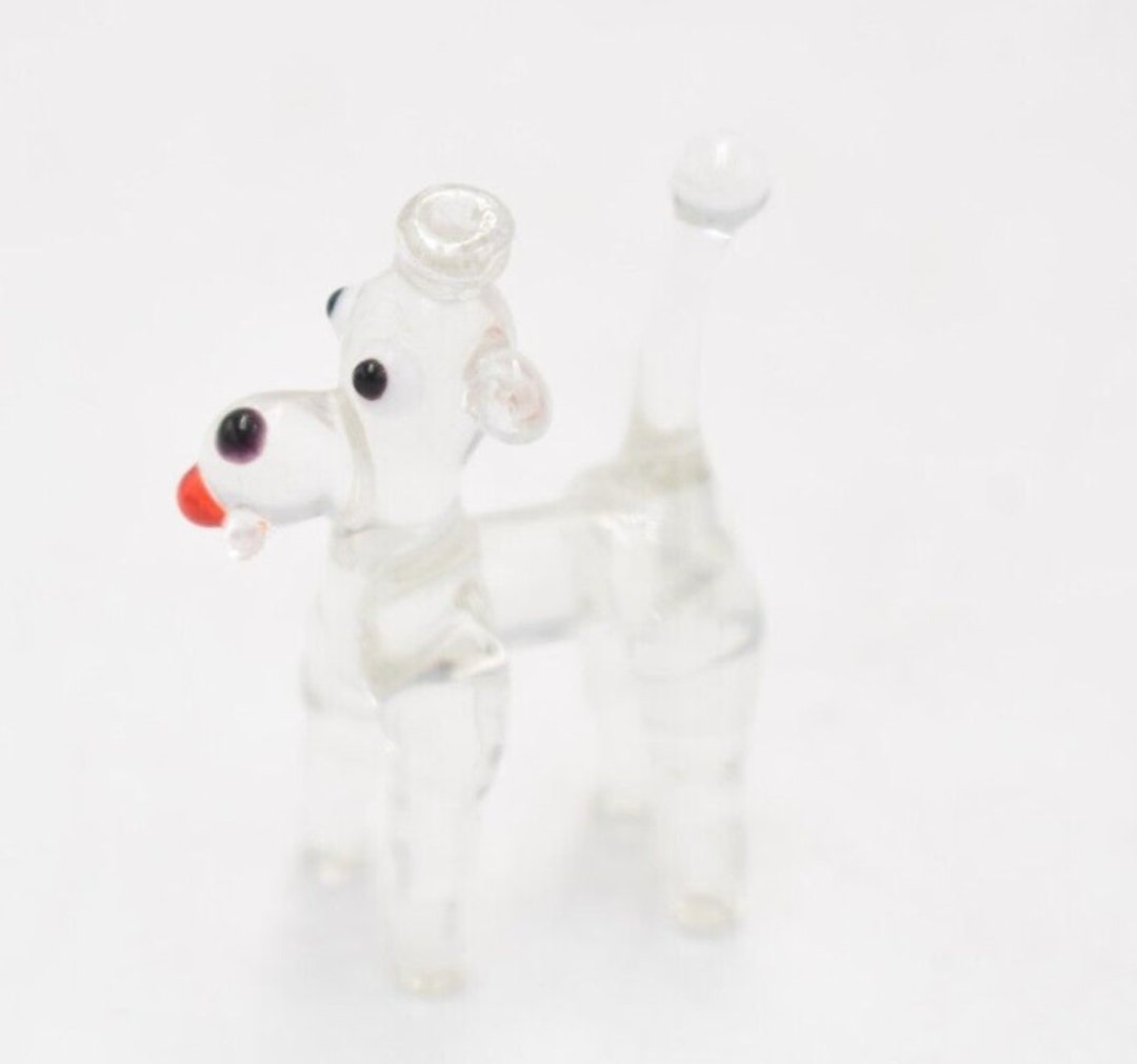 Vintage Murano Art Glass Poodle Dog Figurine Ornament Statue Etsy