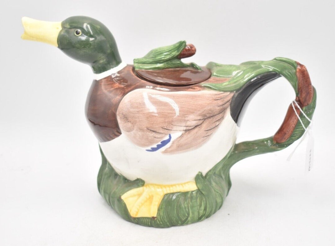 Vintage Novelty Duck Teapot Decorative Collectible Ceramic Etsy