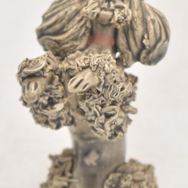 Vintage Grey Spaghetti Poodle Dog Figurine Statue Ornament Decorative