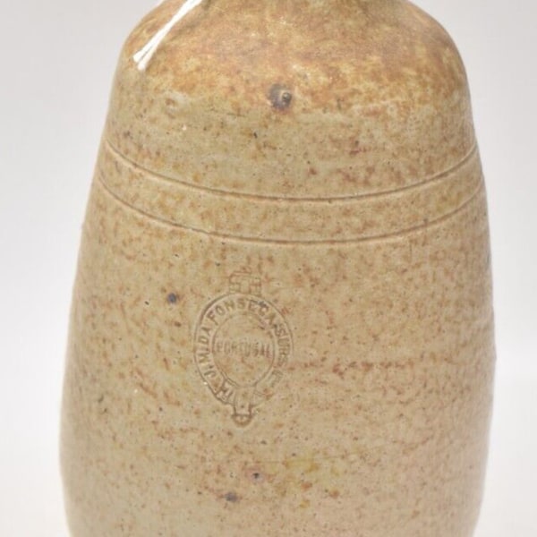 Vintage Salt Glaze Stoneware Wine Bottle JM DA Fonseca Portugal Decorative