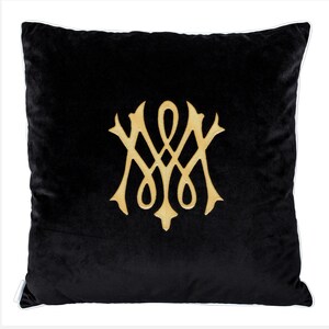 Embroidered Black Decorative Pillowcase Piping Cord Mistery Velvet Premium - Cover Pillow Decorative Sofa - Pillow Case Cover with Zipper