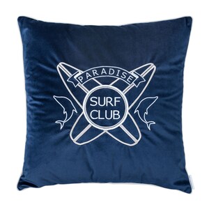 Embroidered Decorative Pillowcase  Surf Club I Velvet Premium - Decorative Cover Pillow - Standard Pillow Cover - Throw Pillows