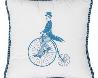 Embroidered Decorative Pillowcase Cyclist Velvet Premium - Outdoor Couch Cover - Pillow Case Cover with Zipper - Velvet Pillow Covers