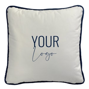 Embroidered Decorative Pillowcase  Personalised Logo Velvet Premium - Business Decor - Velvet Pillow Covers - Throw Pillows for Couch