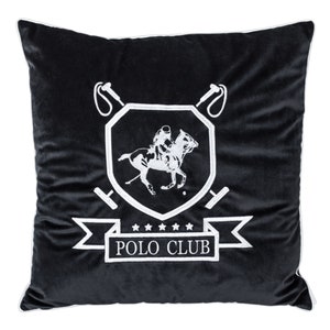 Embroidered Decorative Pillowcase Polo Club II Velvet Premium - Home Decor Living Room - Velvet Pillow Covers - Throw Pillows for Sofa