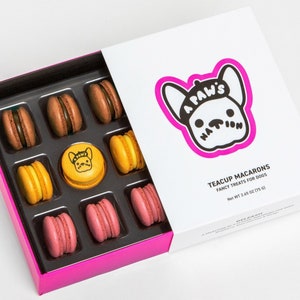Macarons for Dogs (Dog Treat) Gift / Birthday Box: Mango, Carob and Raspberry flavors