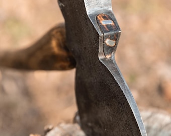 HANDMADE Hewing Axe with charred NOS Handle