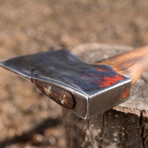 Restored vintage no-marking 3-1/2 lb single bit axe on American made charred handle