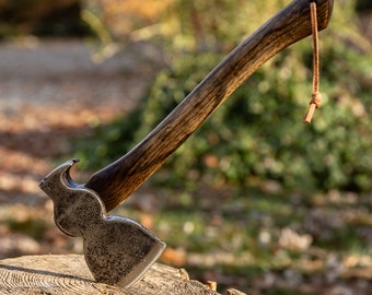 Vintage Santa Fe Hewing Hatchet with Nail Pull on American Made Charred Handle