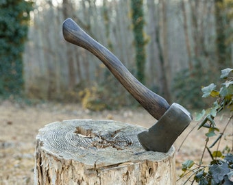 Vintage Restored P Marking Nail Pull Hatchet on Charred NOS Handle