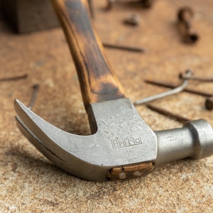 Plumb Restored Vintage Claw Head Hammer on Charred American-Made Stock