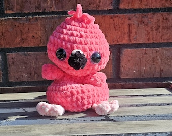Handmade Crochet Flamingo Bird, Squishy Plush Toy