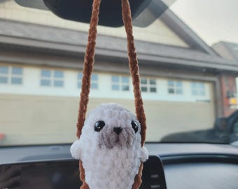 Crochet Seal Car Charm