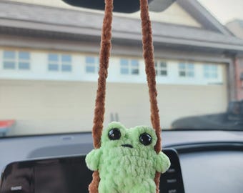 Crochet Frog Car Charm