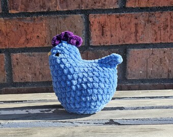 Crochet Blue Chicken:  5-inch Plushie