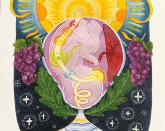 Power card for birth &quot;Soul Path&quot; accompanying + strengthening for pregnant women - Postcard A6 with watercolor illustration
