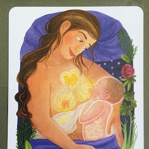 Cartão de amamentação "Ouro Líquido", acompanhando e incentivando as mães - Cartão postal A6 com ilustração em aquarela