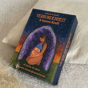 Juego de tarjetas para el embarazo y la feminidad Conexión y fuerza interior 40 motivos folleto, arte conmovedor para mujeres imagen 1