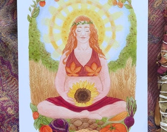 Strength card for the birth "FERTILITY" accompanying + strengthening for pregnant women - postcard A6 with watercolor illustration