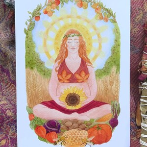 Cartão de nascimento "Fertilidade" acompanhando + fortalecendo para gestantes - Postal A6 com ilustração em aquarela