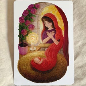 Carta di forza per i momenti difficili "Sempre vicino", accompagnamento + incoraggiamento per le mamme - Cartolina A6 con illustrazione ad acquerello