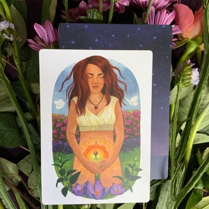 Card set for pregnancy & femininity Connection and inner strength 40 motifs booklet, touching art for women image 4