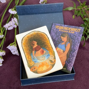 Juego de tarjetas para el embarazo y la feminidad Conexión y fuerza interior 40 motivos folleto, arte conmovedor para mujeres imagen 2