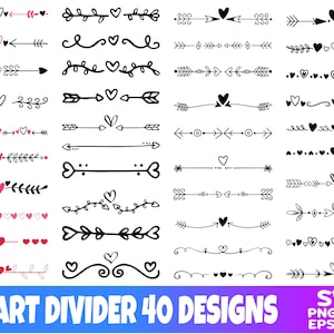 TEXT Teiler SVG, Text Teiler für Cricut, Text Teiler Clipart, Schnörkel svg, dekorative Elemente svg, Hochzeit Textteiler svg